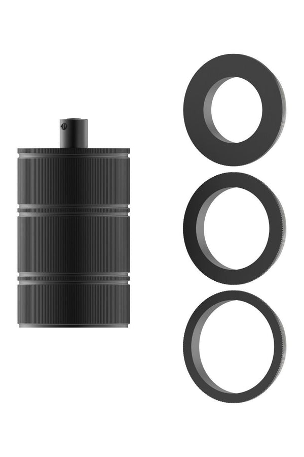Calex lampholder E27 aluminium model 3 rings matt black,  max.250V-60W