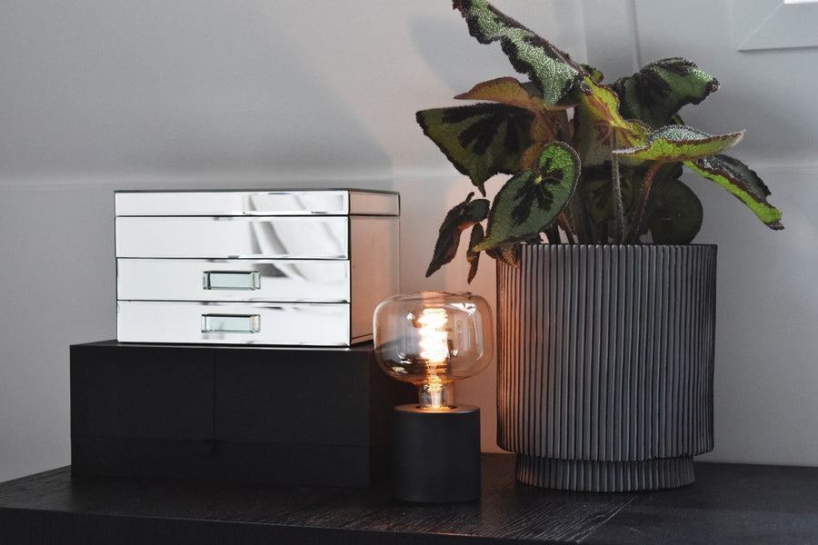 Tafelarmatuur Rond Zwart E27 85*85*85mm