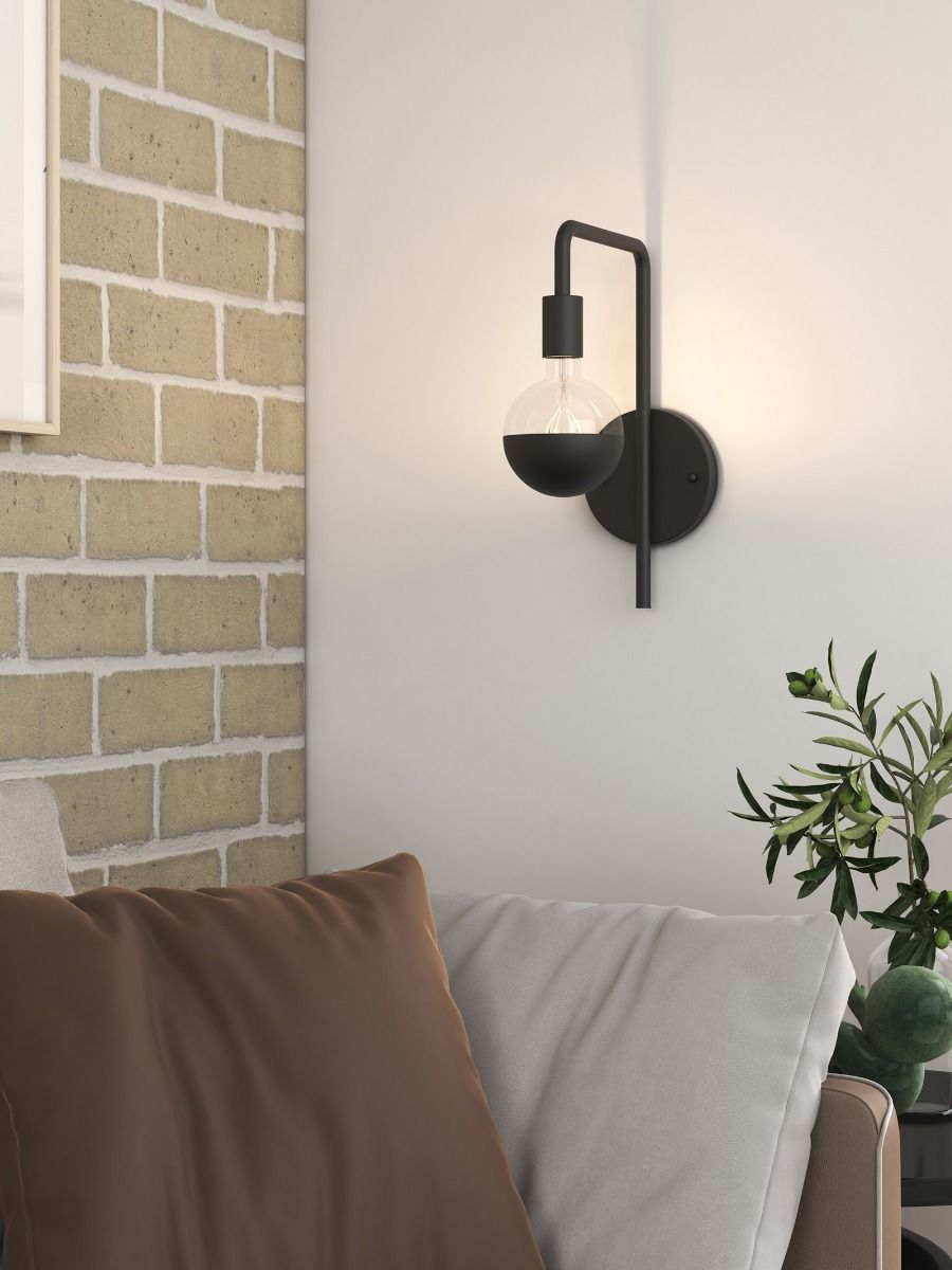 Wandarmatuur Zwart E27