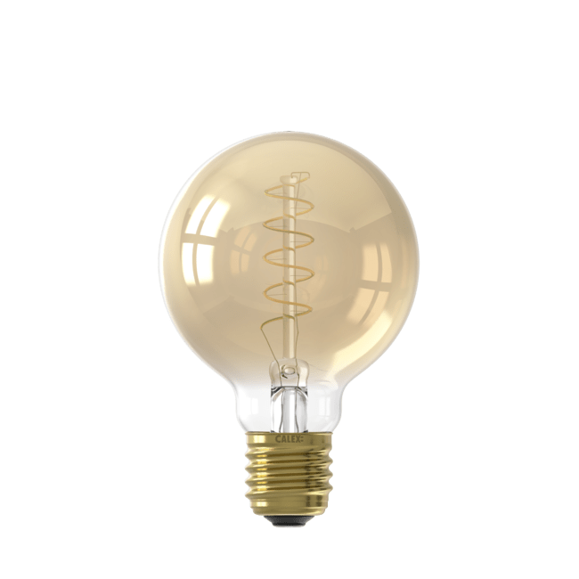 LED volglas Flex Filament Globelamp 220-240V 3.8W 250lm E27 G125, Goud 2100K Dimbaar