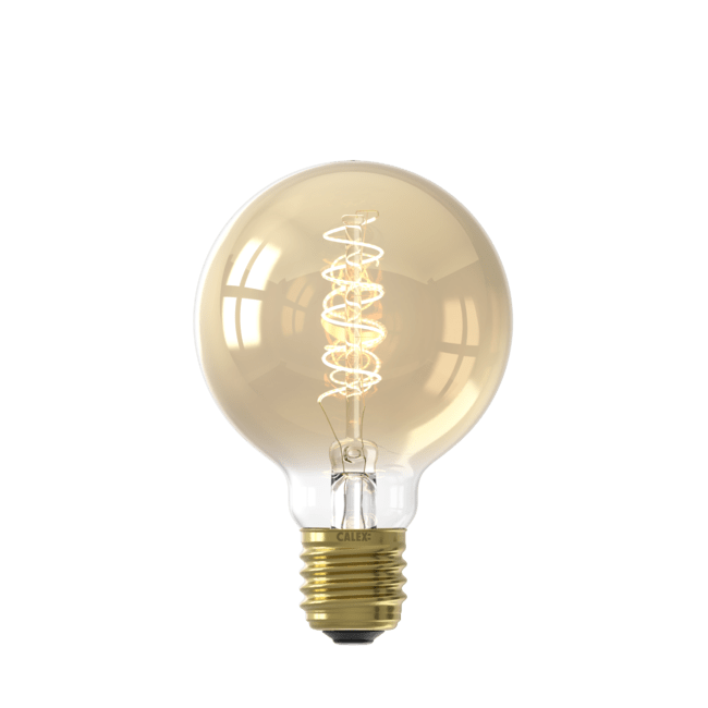 LED volglas Flex Filament Globelamp 220-240V 3.8W 250lm E27 G125, Goud 2100K Dimbaar