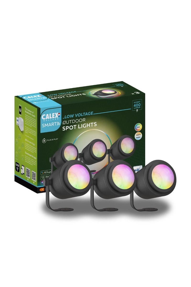 Calex smart outdoor set of 3 spotlights 24v