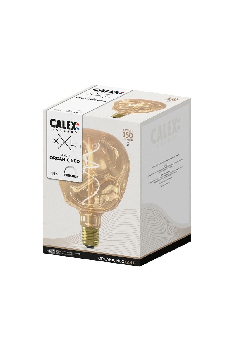 Calex g125 organic neo goud flex 4w e27 150lm 1800k dimmable