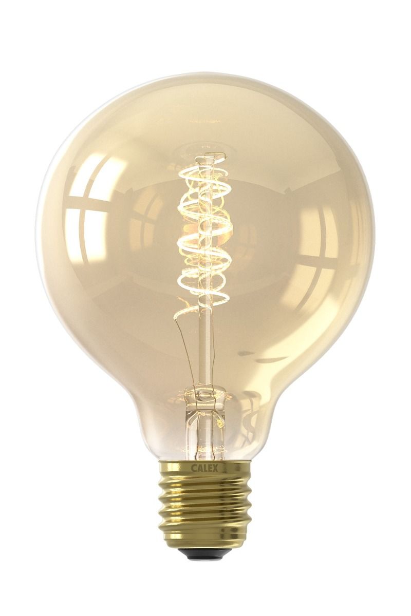 Calex led volglas flex filament globelamp 220-240v 55w 470lm e27 g95 goud 2100k dimbaar