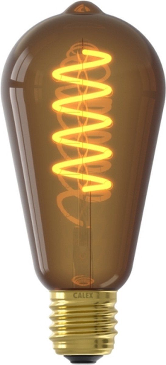 Rustiek ST64 Natural Flex Filament 220-240V 4W 100lm 1800K E27 Dimbaar met LED dimmer