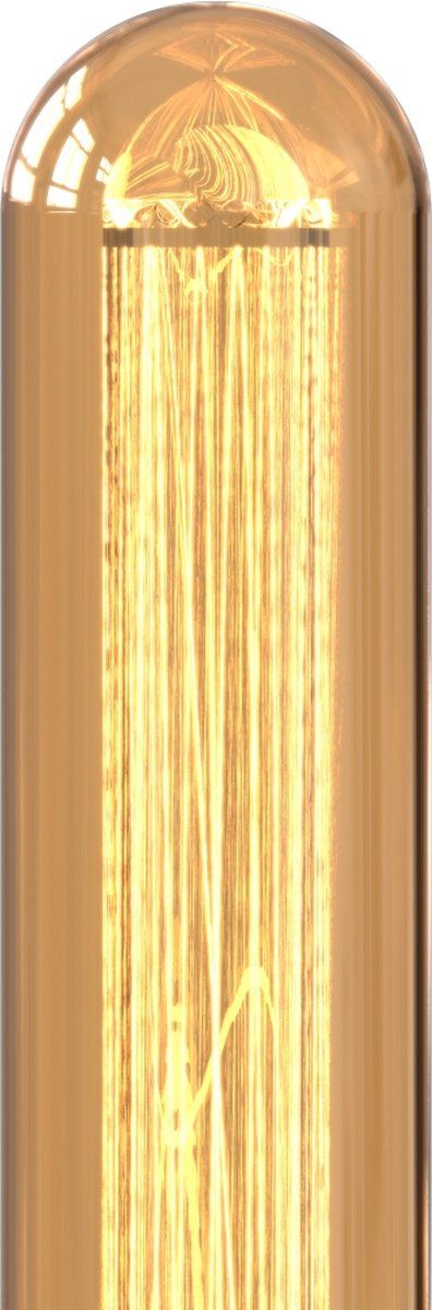 LED Glassfiber T30x185 Buis Goud SMD 220-240V 2.3W 65lm 1800K E27 Dimbaar met LED dimmer