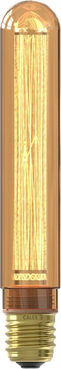 LED Glassfiber T30x185 Buis Goud SMD 220-240V 2.3W 65lm 1800K E27 Dimbaar met LED dimmer