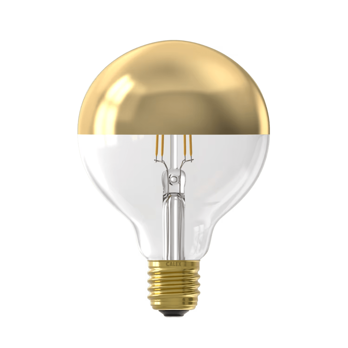 Calex Top Mirror Globe G95 matt Gold Straight filament 220-240V 4W 200lm 1800K E27 Dimbaar met LED dimmer