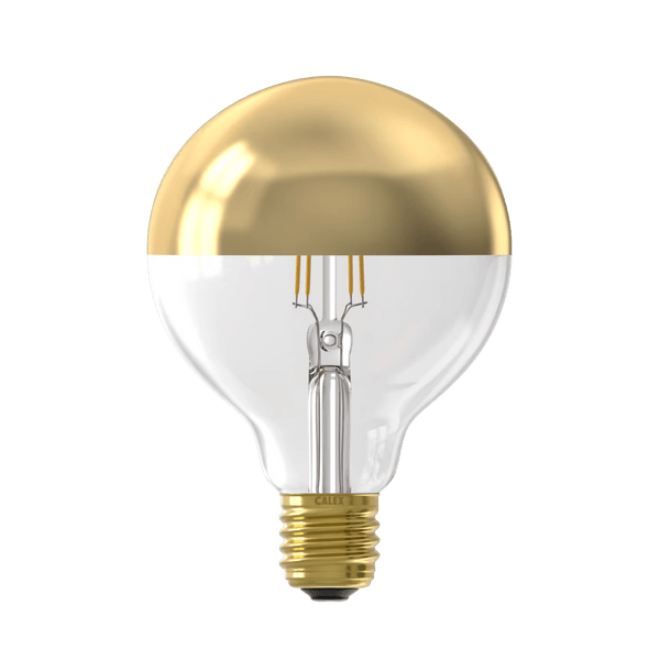 Calex Top Mirror Globe G95 matt Gold Straight filament 220-240V 4W 200lm 1800K E27 Dimbaar met LED dimmer