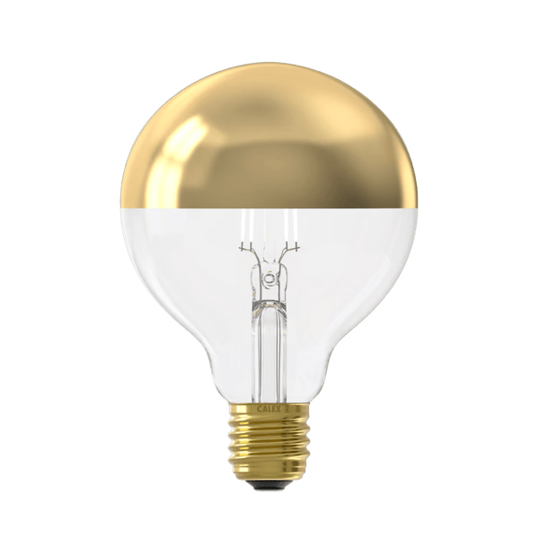 Calex Top Mirror Globe G95 matt Gold Straight filament 220-240V 4W 200lm 1800K E27 Dimbaar met LED dimmer