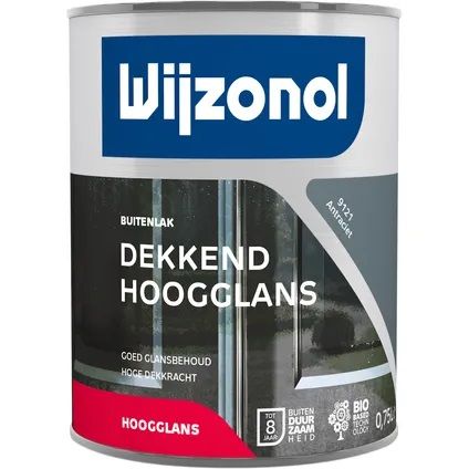 Wijzonol Dekkend Hoogglanslak 9121 Antraciet 0,75 Liter