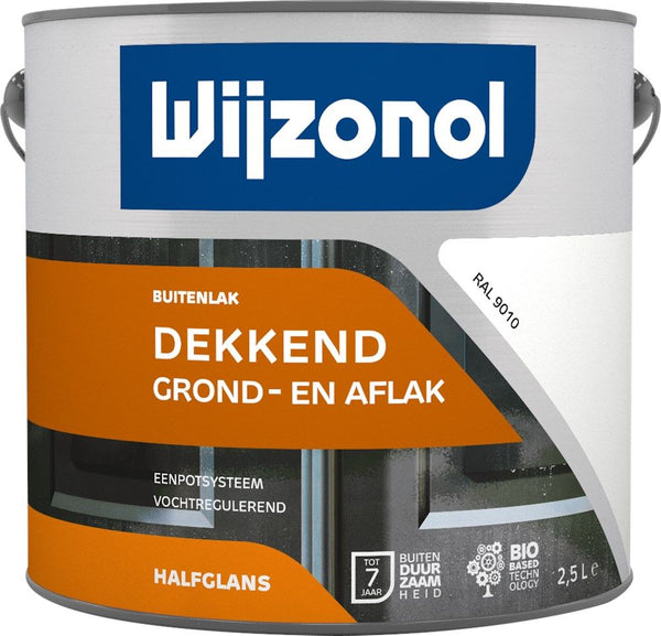 Wijzonol Grond- en Aflak in ??n RAL 9010 2,5 Liter