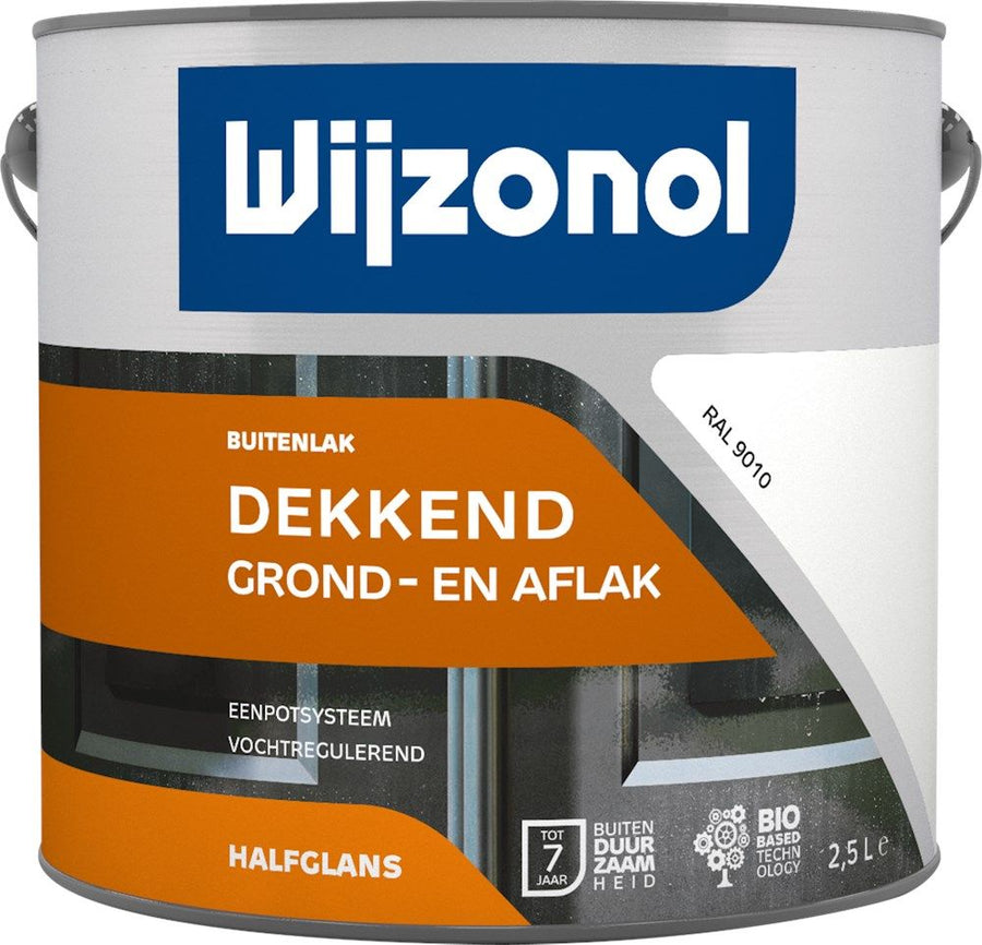 Wijzonol Grond- en Aflak in ??n RAL 9010 2,5 Liter