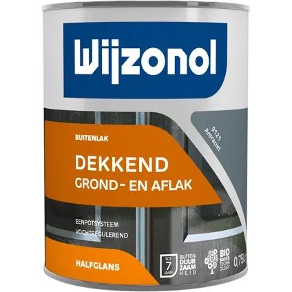Wijzonol Grond- en Aflak in ??n 9121 Antraciet 0,75 Liter