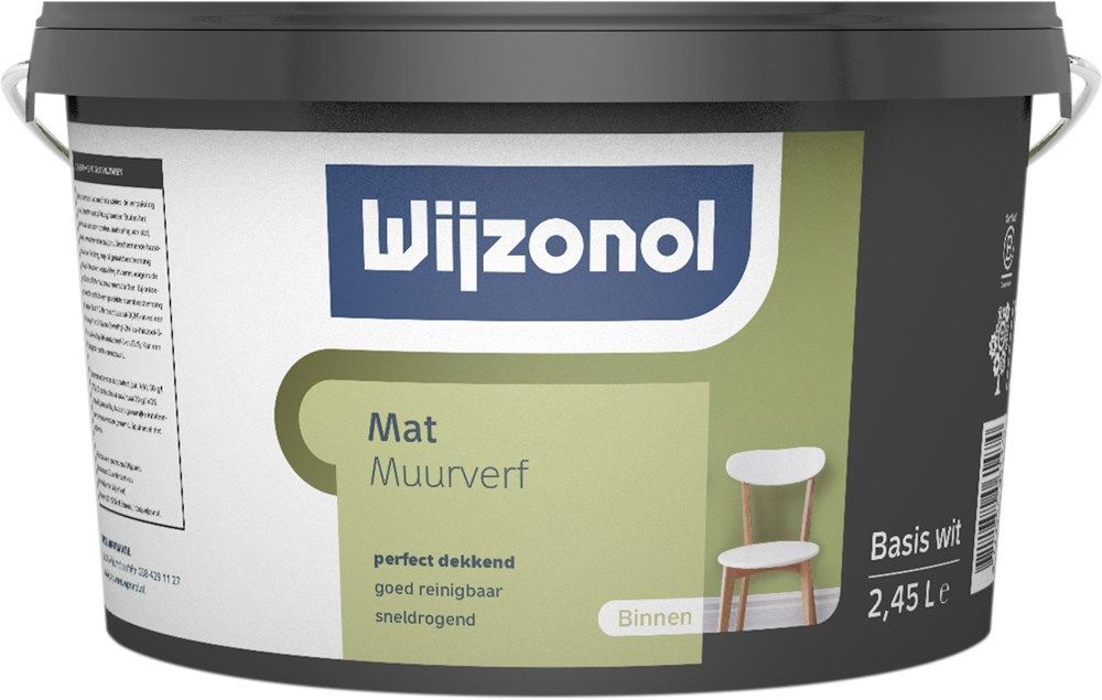 Wijzonol Muurverf Mat BW 2,5 Liter