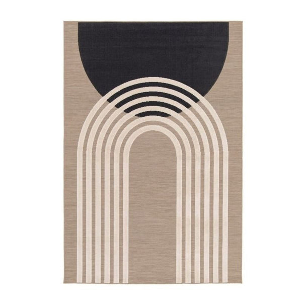 Art deco karpet 160x230 circle taupe