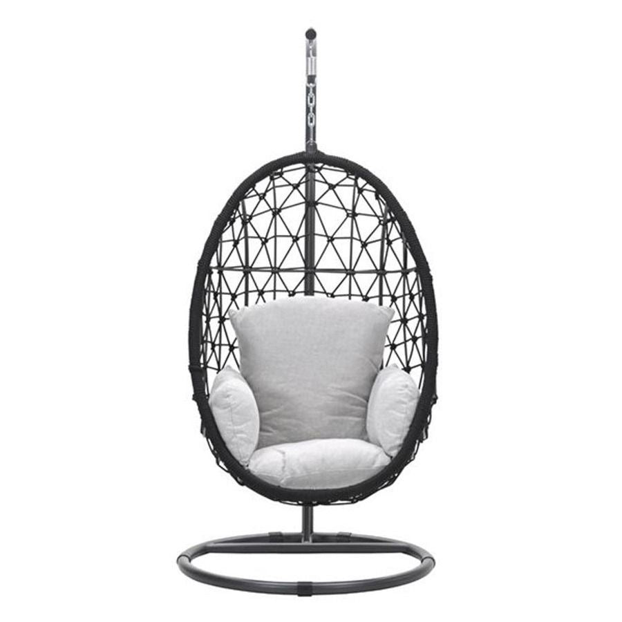 Panama swing chair egg rope zwart/valley sand