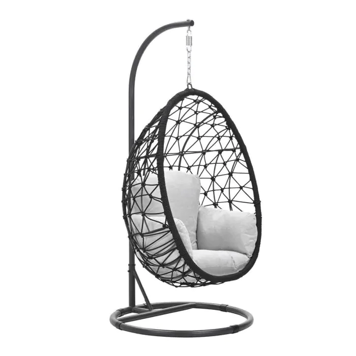 Panama swing chair egg rope zwart/valley sand