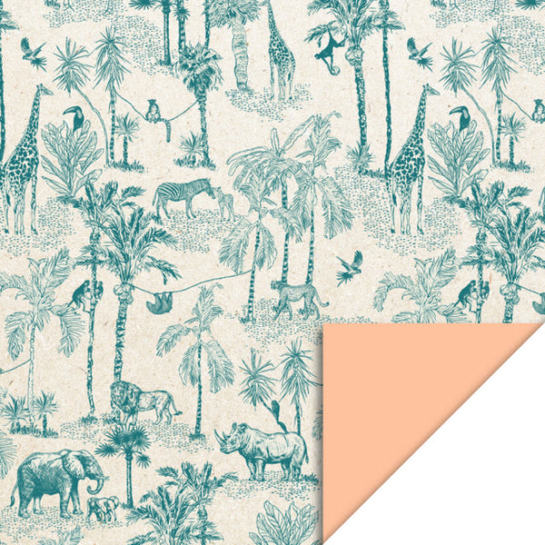 Vintage Jungle Green - Peach