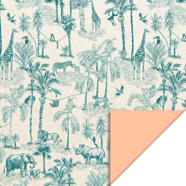 Vintage Jungle Green - Peach