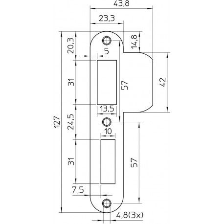 Sluitplaat afgerond   p1266/17