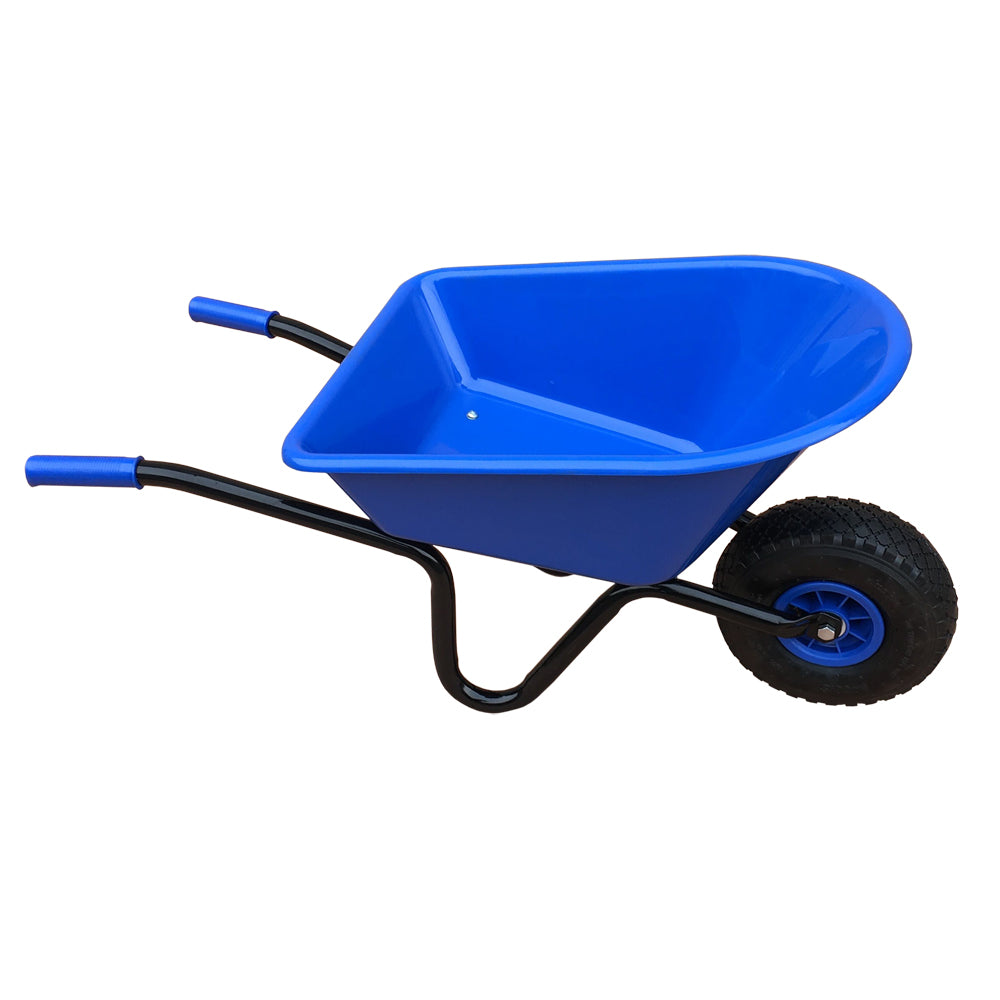 Kinderkruiwagen blauw - bak 60 x 44 x 25/15 cm