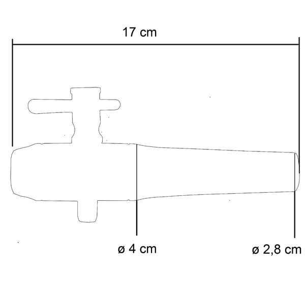Houten kraan klein 20 cm x ø 2,8 - 4,0 cm