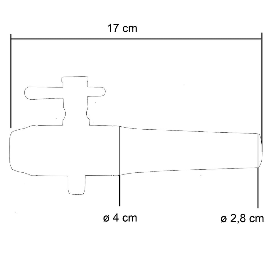 Houten kraan klein 20 cm x ø 2,8 - 4,0 cm