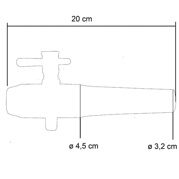 Houten kraan middel 22,5 cm x ø 3,2 - 4,5 cm