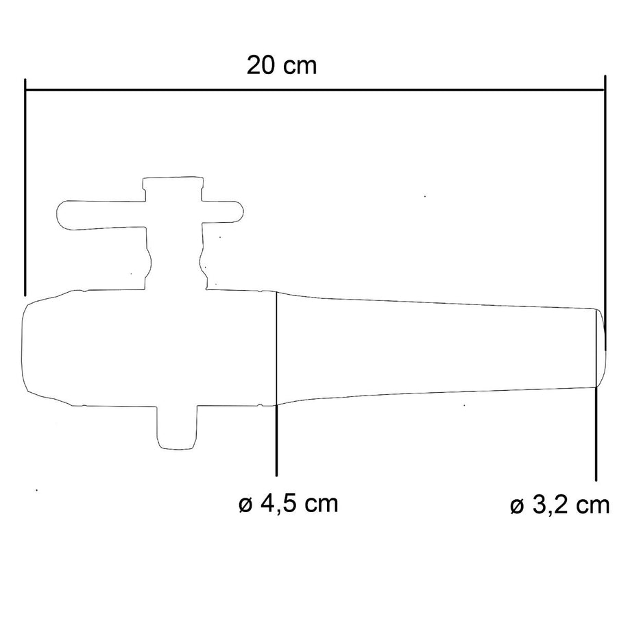 Houten kraan middel 22,5 cm x ø 3,2 - 4,5 cm