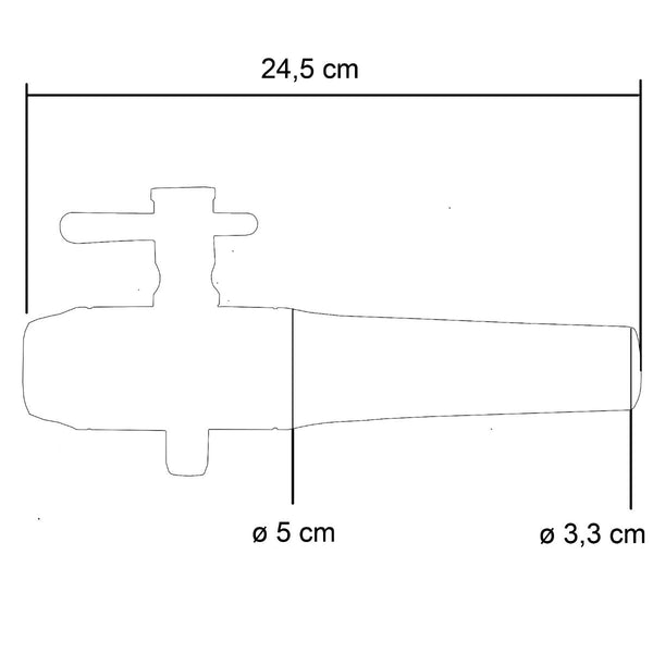 Houten kraan groot 24,5 cm x ø 3,3 - 5 cm