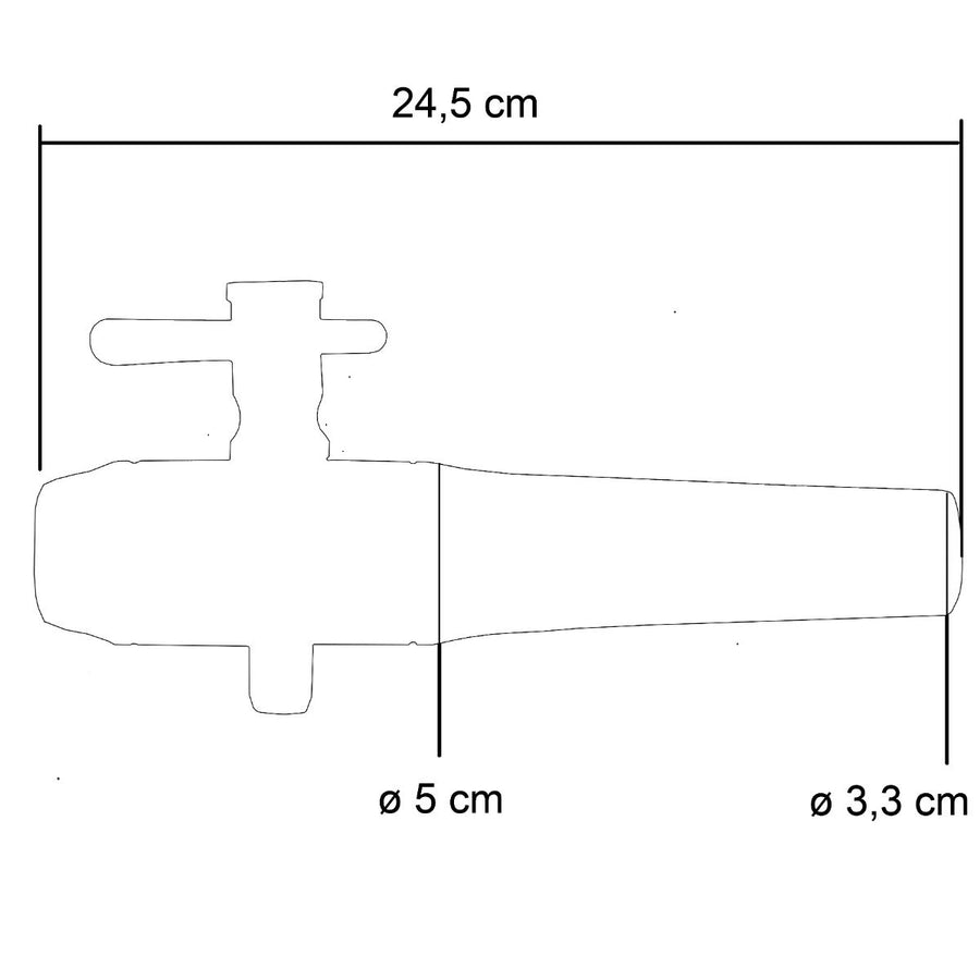 Houten kraan groot 24,5 cm x ø 3,3 - 5 cm