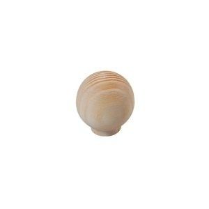 Knop 18/35mm bolrond essenhout