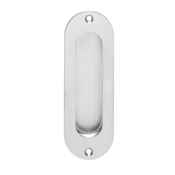 Schuifdeurkom ovaal 120x40mm met schroefgaten RVS