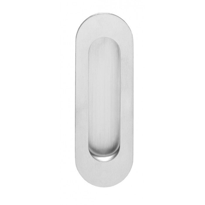 Schuifdeurkom ovaal 120x40mm blind RVS