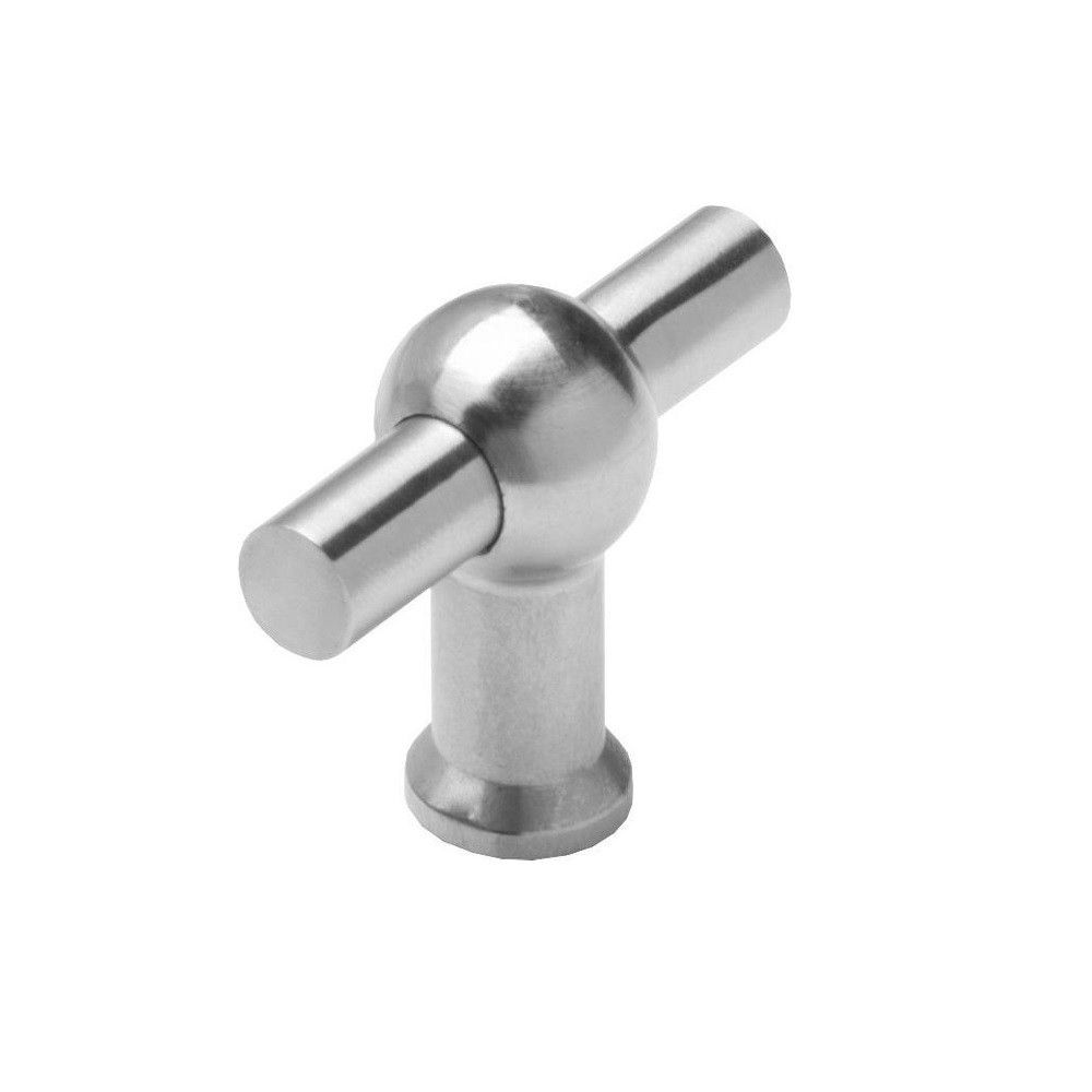 Meubelknop T-vorm recht 18mm RVS