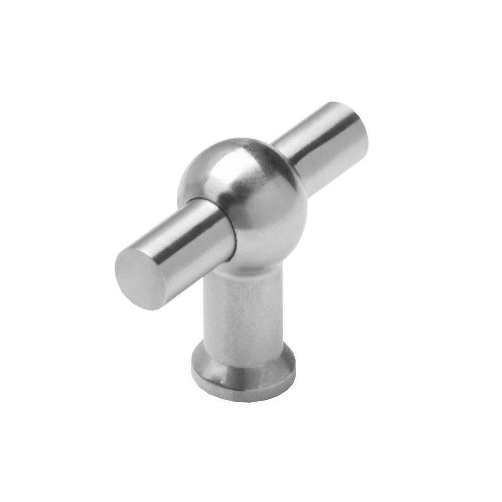 Meubelknop T-vorm recht 20mm rvs