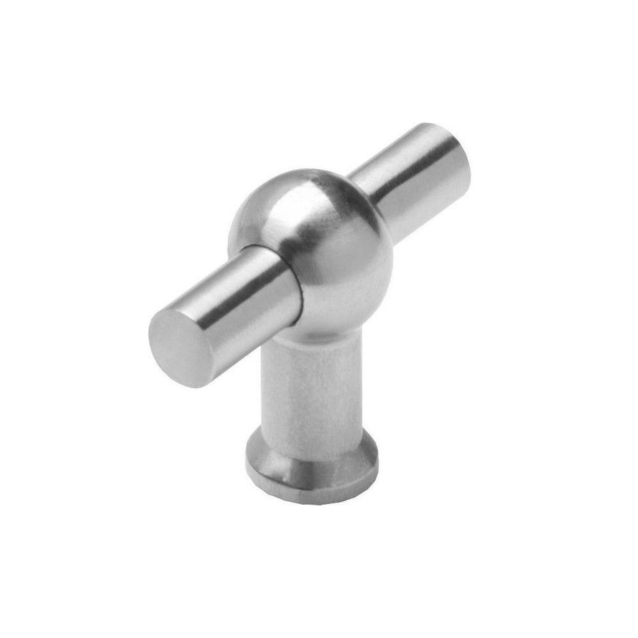 Meubelknop T-vorm recht 22mm rvs