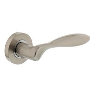 Deurkruk George op rozet verdekt ?52x10mm met nokken nikkel mat