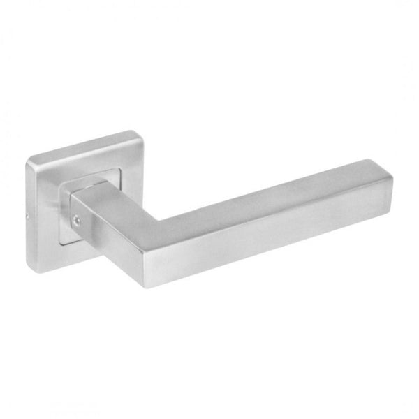 Deurkruk Vierkant op rozet verdekt 53x53x8mm met nokken rvs