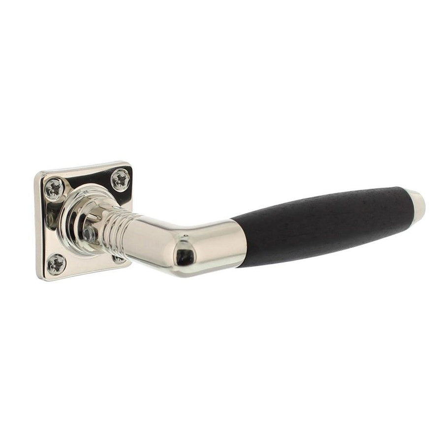Deurkruk Ton basic met rozet 38x38x6mm nikkel/ebbenhout