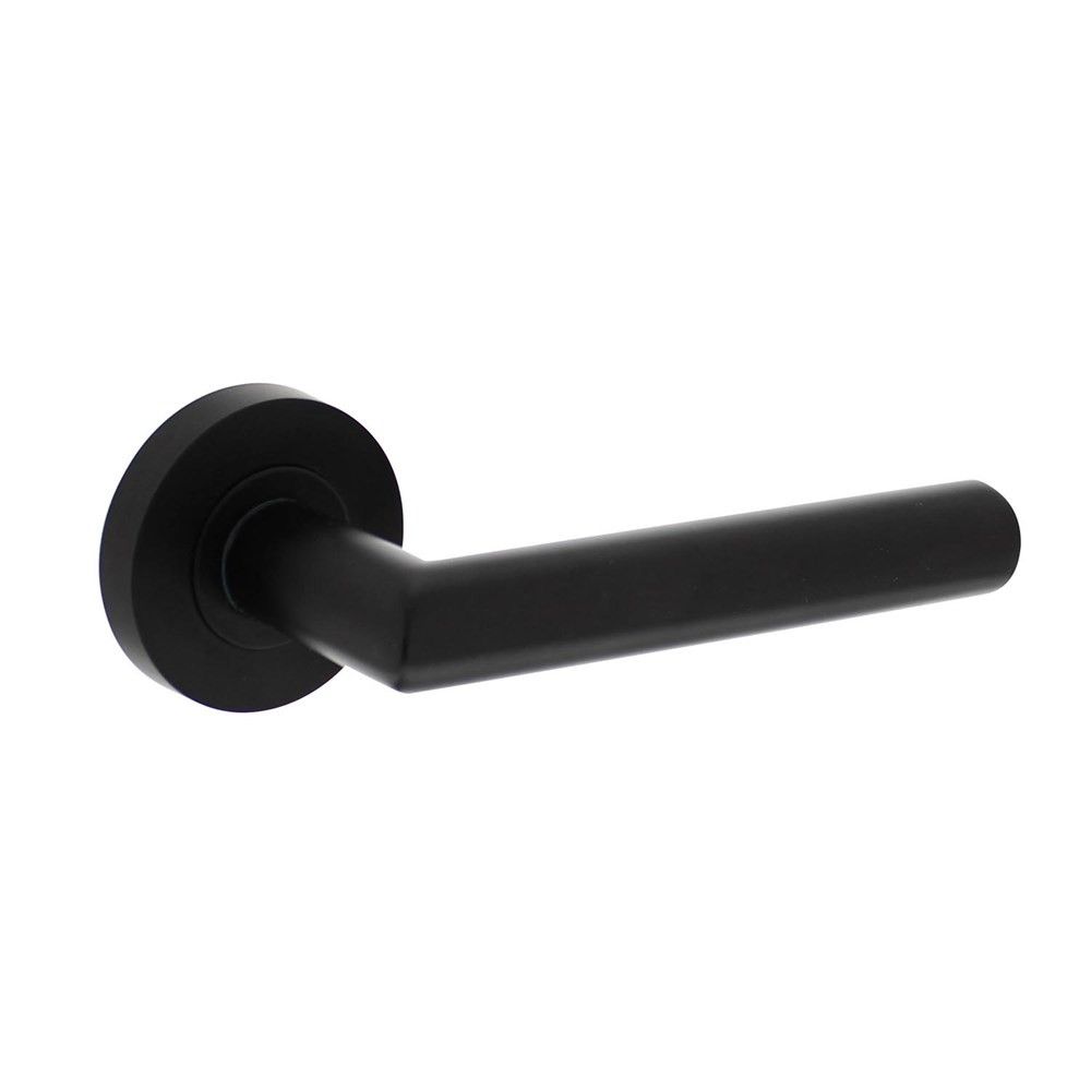 Deurkruk Bastian op rozet verdekt ?52x10mm met nokken zwart