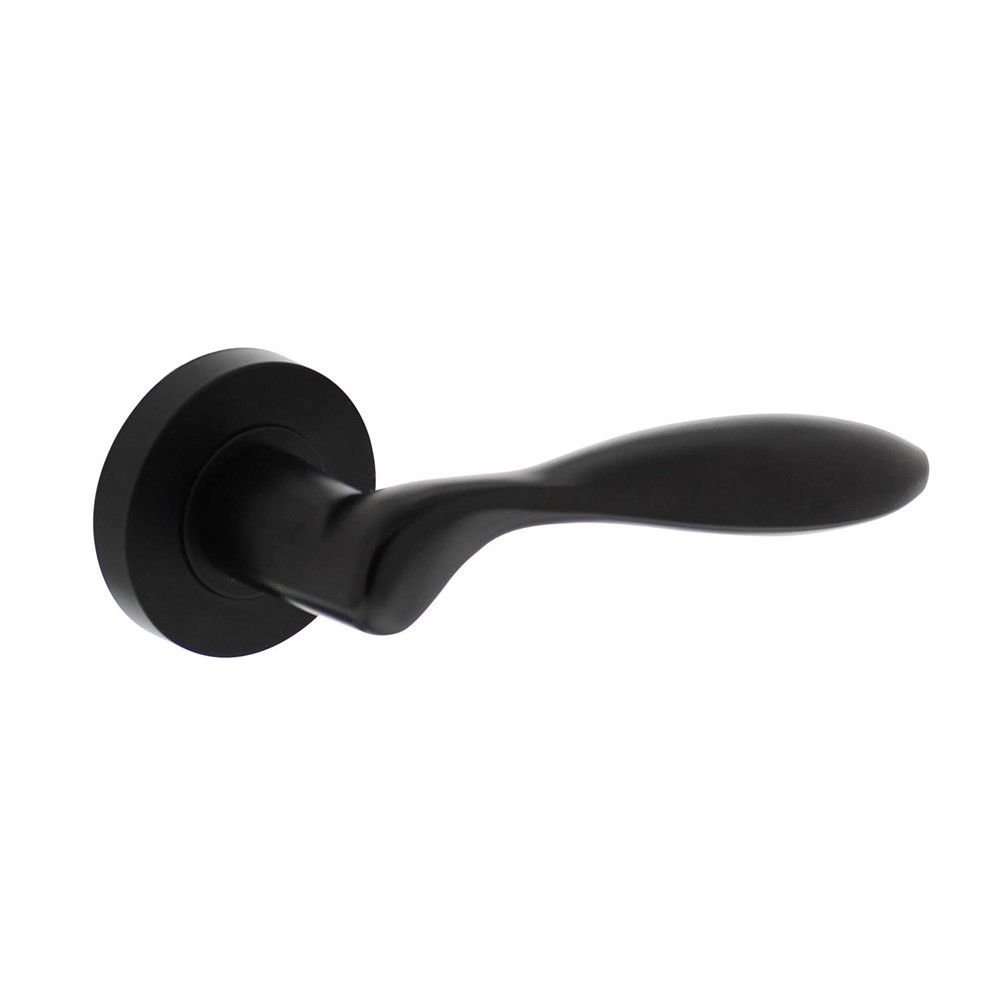 Deurkruk George op rozet verdekt ?52x10mm met nokken zwart