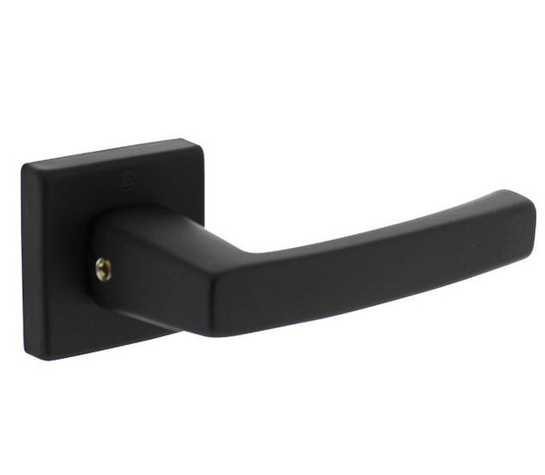 Deurkruk Moora met rozet verdekt 50x50x10mm met nokken zwart