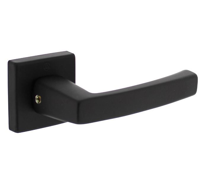 Deurkruk Moora met rozet verdekt 50x50x10mm met nokken zwart