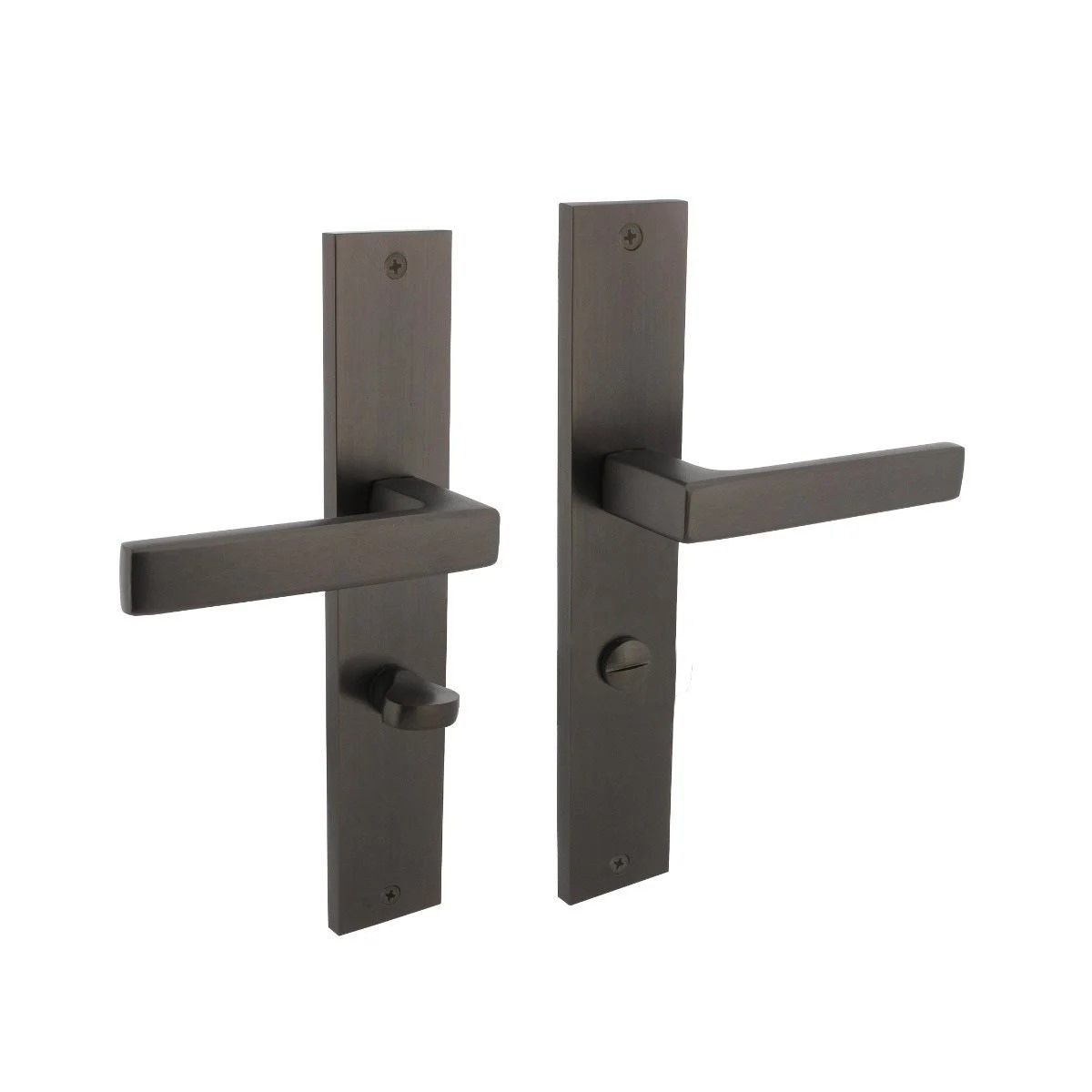 Deurkruk Hera op schild rechthoekig 245x45mm wc 63/8mm antraciet grijs