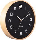 Wall clock natural cuckoo birch wood black