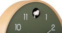 Wall clock natural cuckoo birch wood jungle green