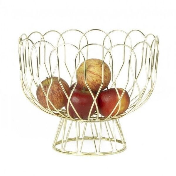 Fruit Basket Wired metal gold plated