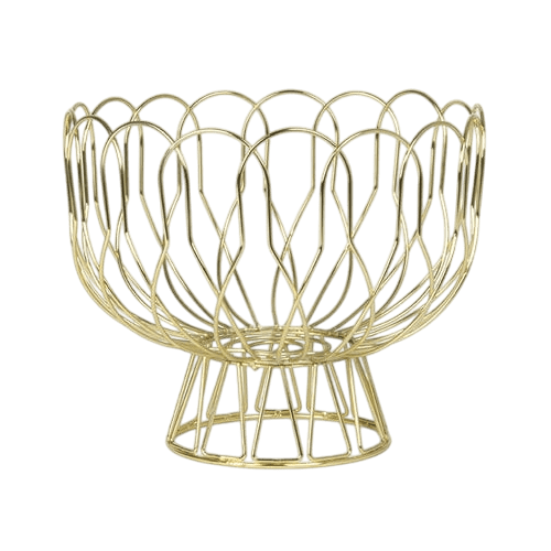 Fruit Basket Wired metal gold plated